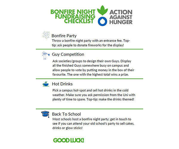 Bonfire night fundraising pack