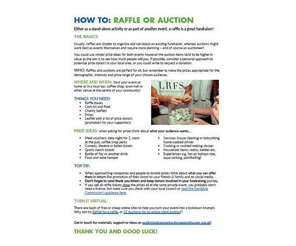 How to raffle and auction