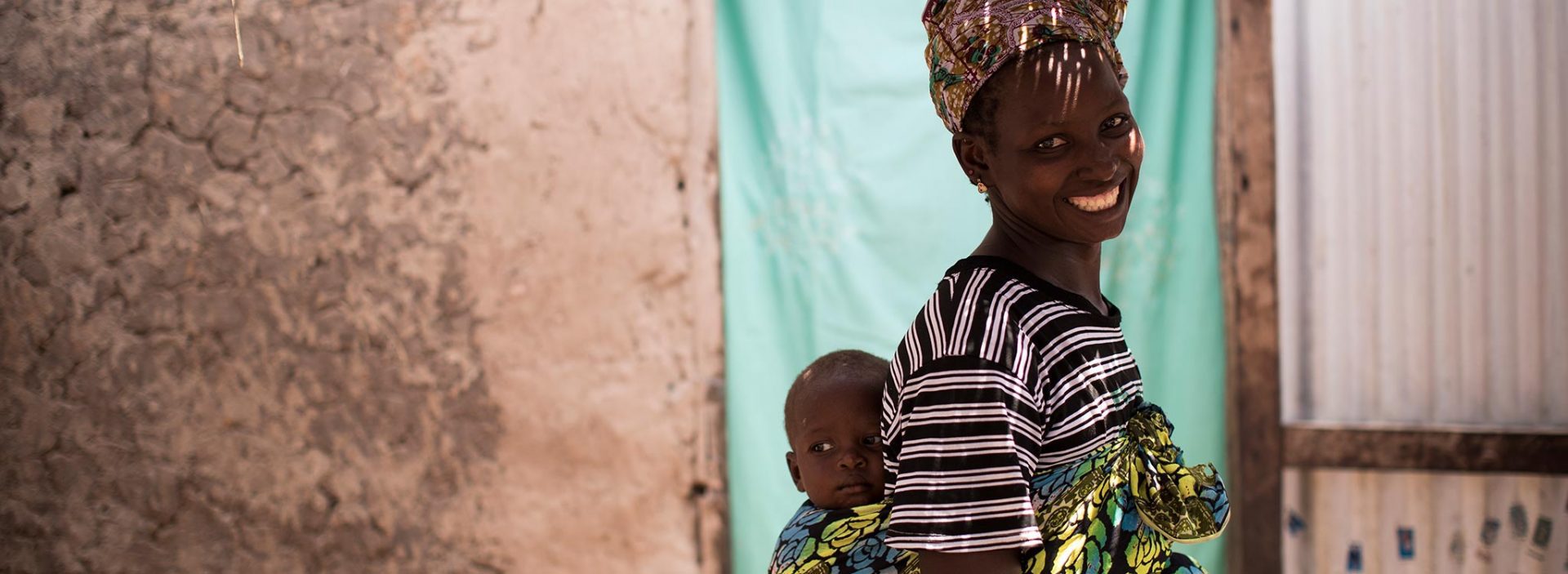 Simbo with his mum. Simbo received support from Action Against Hunger in Mali and recovered from malnutrition.