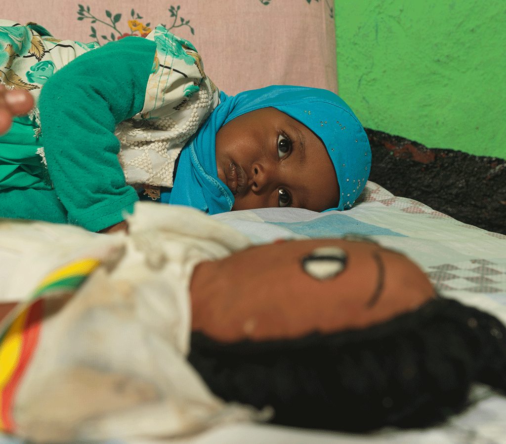 Munira was suffering from malnutrition in Ethiopia